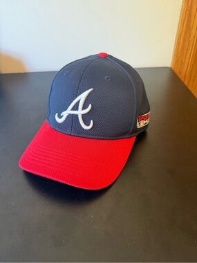 Atlanta Braves MLB OC Sports YOUTH Adjustable Navy/Red Cap Hat
